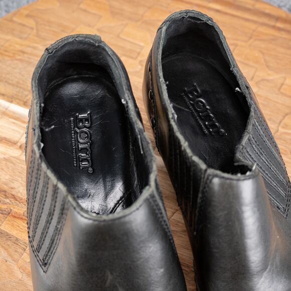 Born Tour Black Leather Western Ankle Booties Womens Size 8 M Pull on Chelsea - Picture 6 of 8